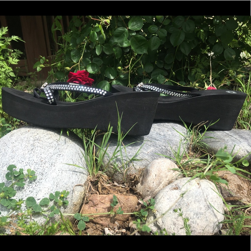 Wedge Rhinestone Sandals - Picture 5 of 7